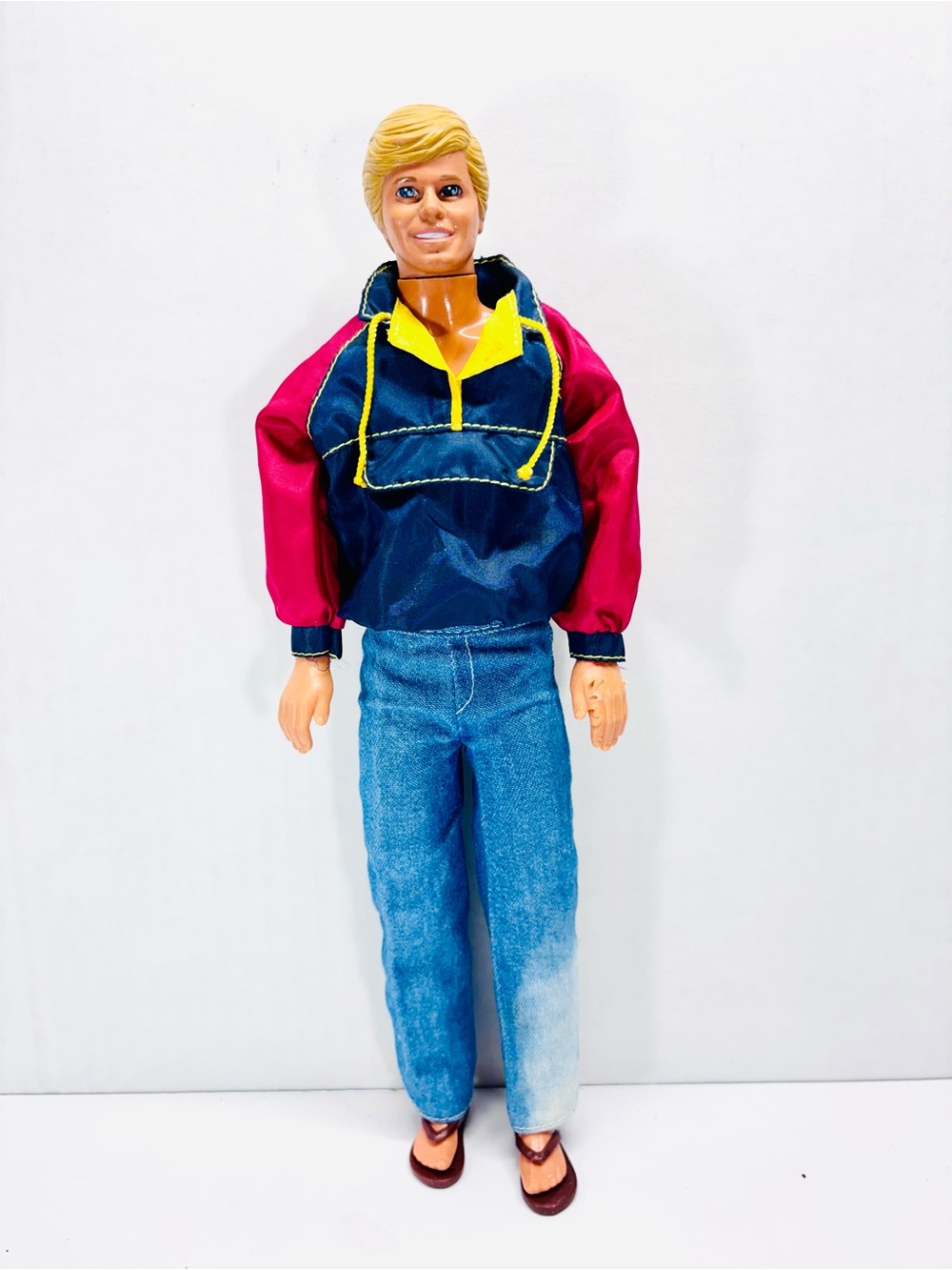 Mattel Ken Doll With Jean Pants & Jacket 1968 Malaysia Blonde Blue Eyes Vintage